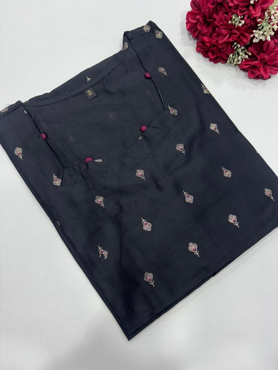SS8963 Silk Printed Side Open Kurti