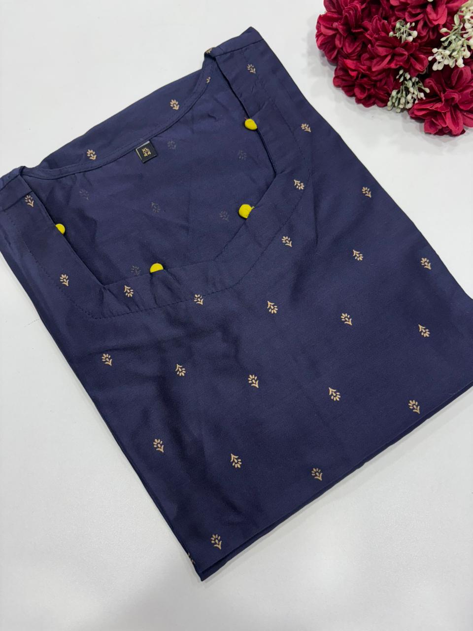 SS8962 Silk Printed Side Open Kurti