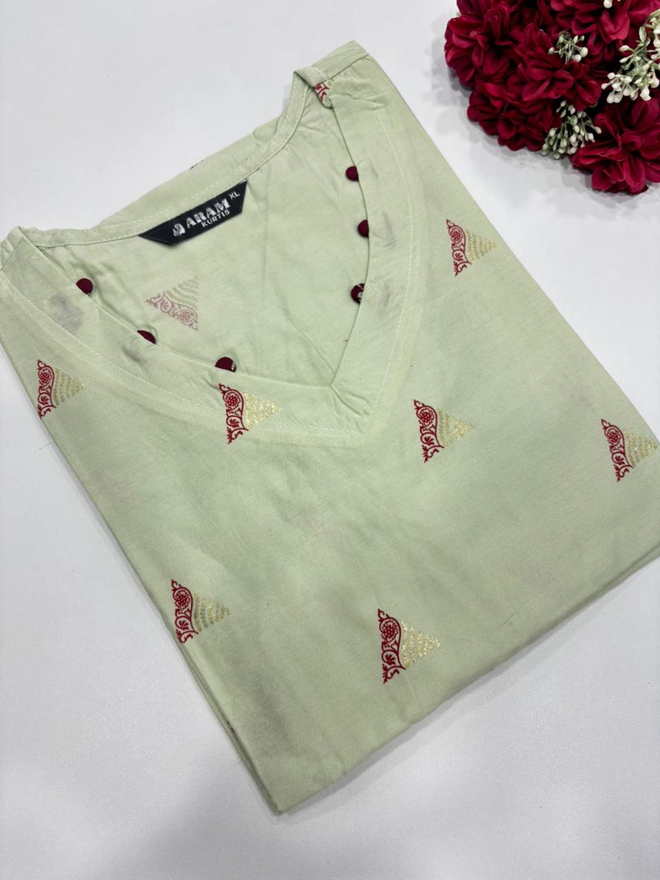 SS8964 Silk Printed Side Open Kurti