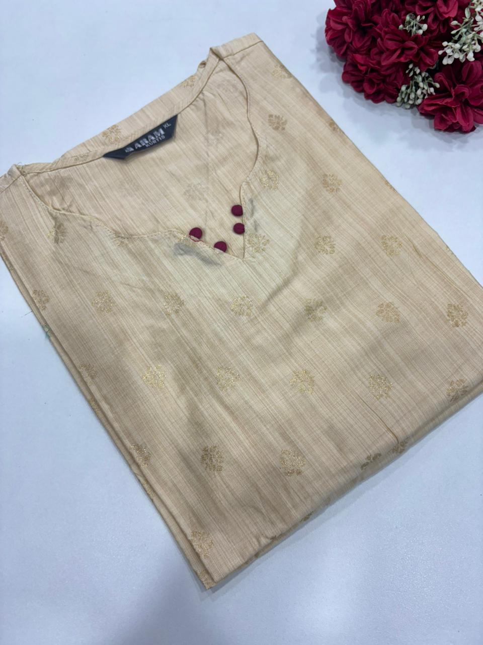 SS8968 Silk Printed Side Open Kurti