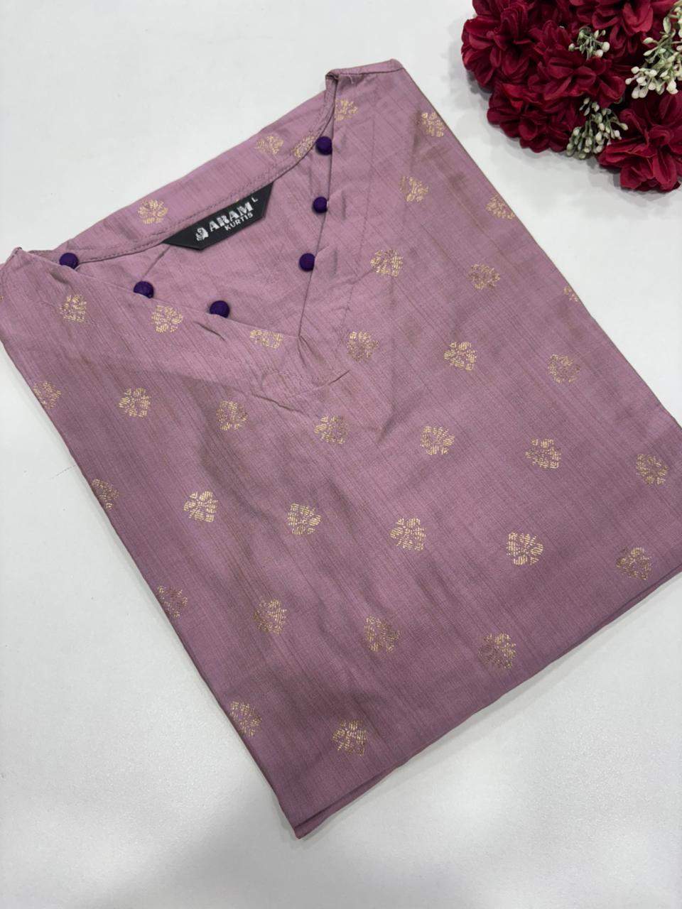 SS8972 Silk Printed Side Open Kurti
