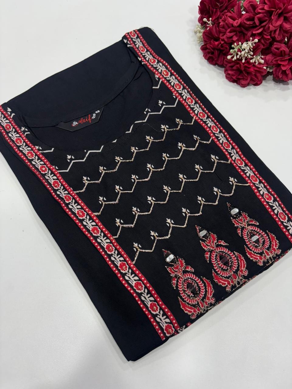 SS9016  Elegant Office Wear Rayon Kurti