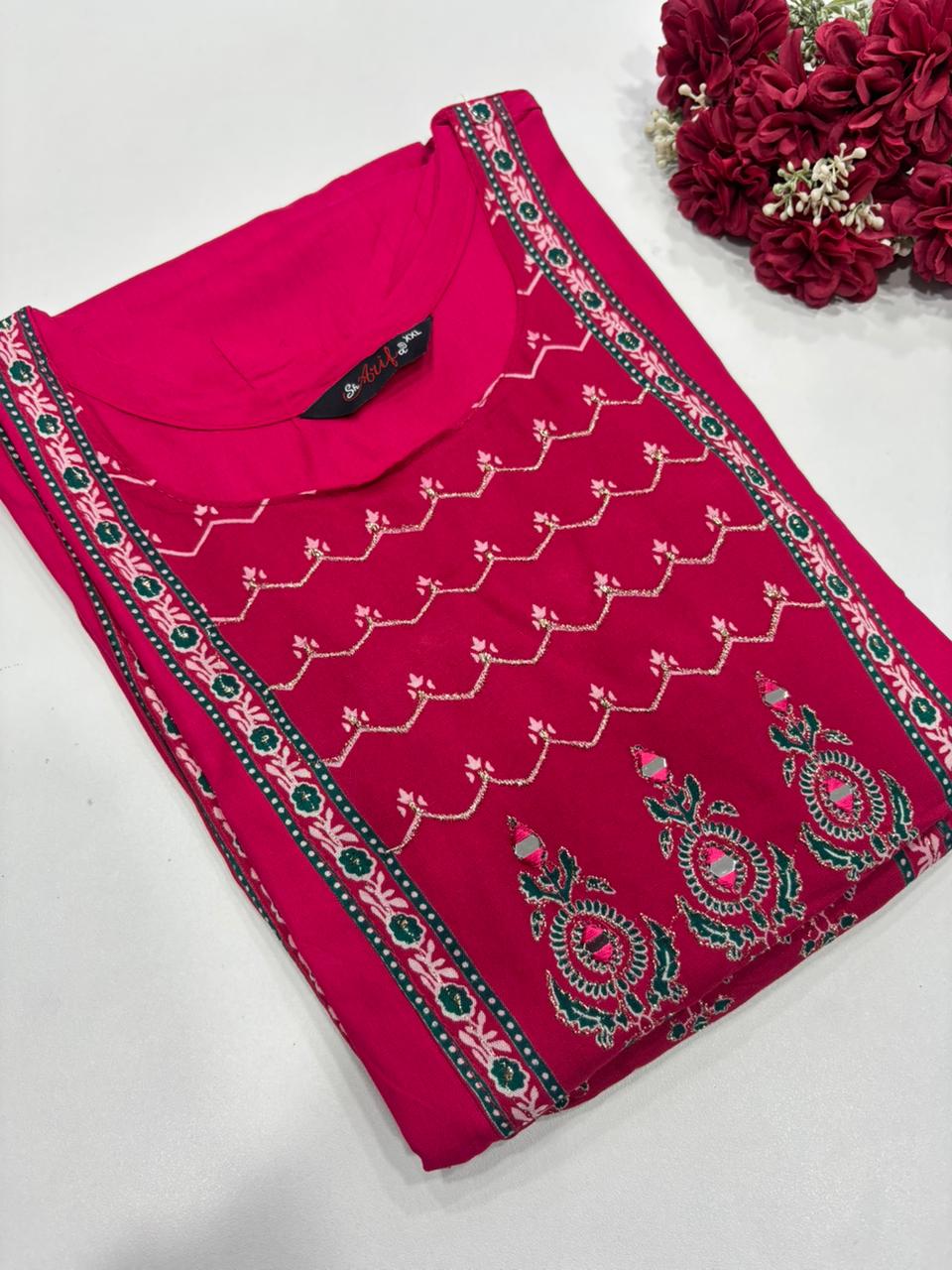 SS9014 Elegant Office Wear Rayon Kurti