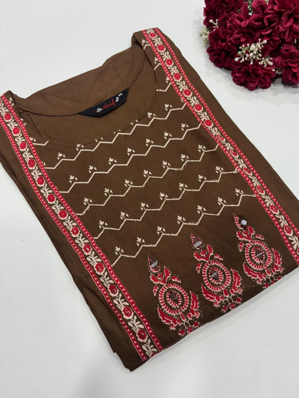 SS9015  Elegant Office Wear Rayon Kurti