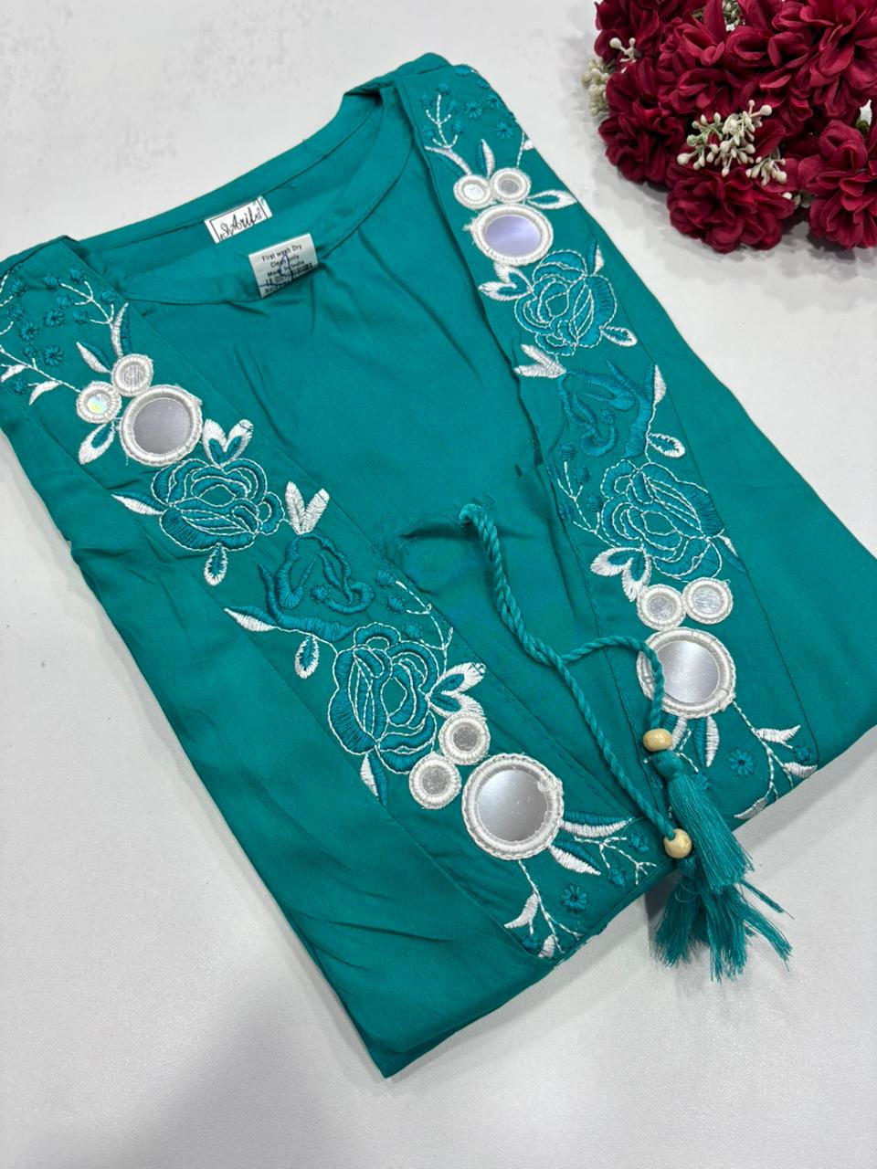 SS9011 Elegant Office Wear Rayon Kurti