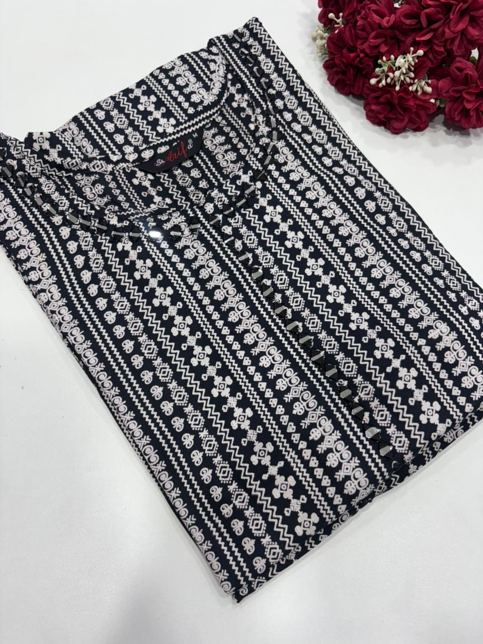 SS9022 Elegant Office Wear Rayon Kurti