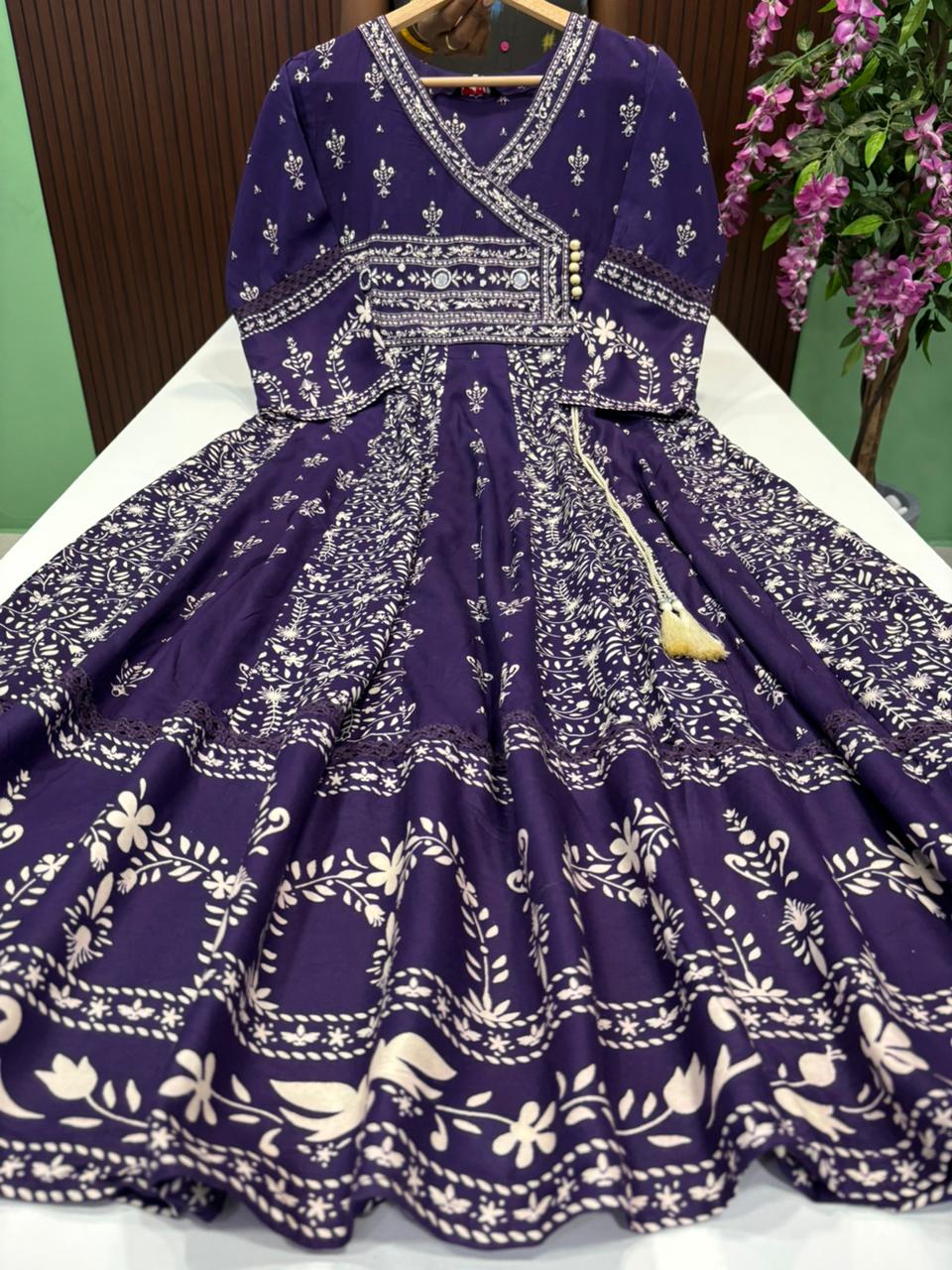 SS9069 Angrakha Style Flared Flared Anarkali