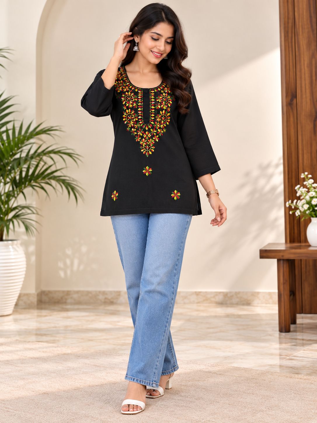 SS9130 Trendy Ethnic Short Kurti