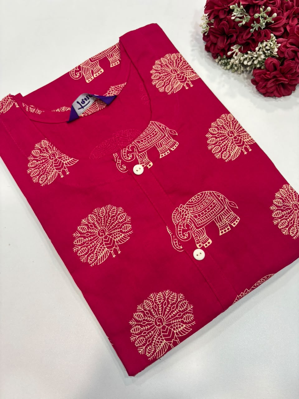 SS9183 Regular Wear Cotton Kurti - PINK