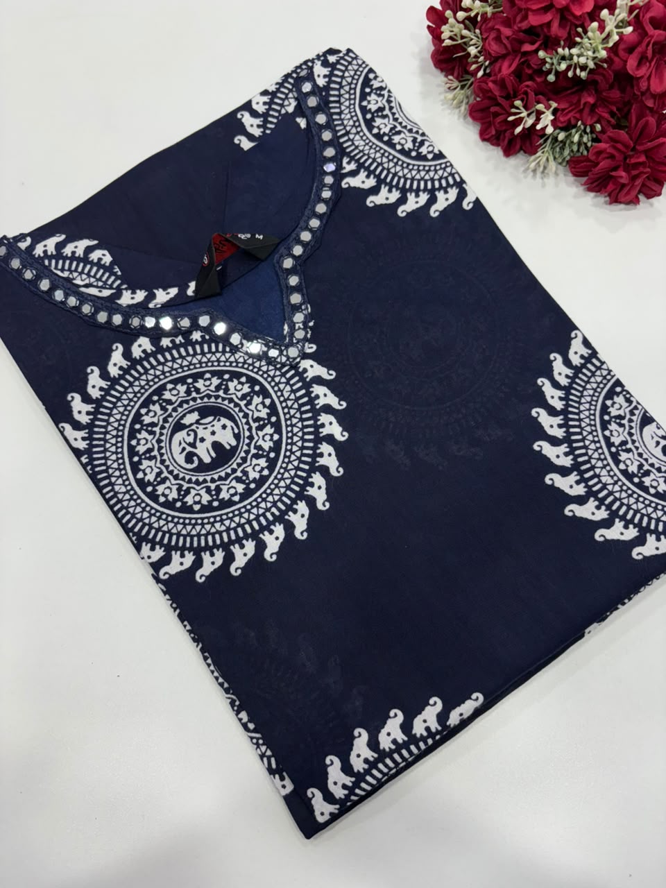 SS9219  Elegant Office Wear Kurti - NAVY BLUE