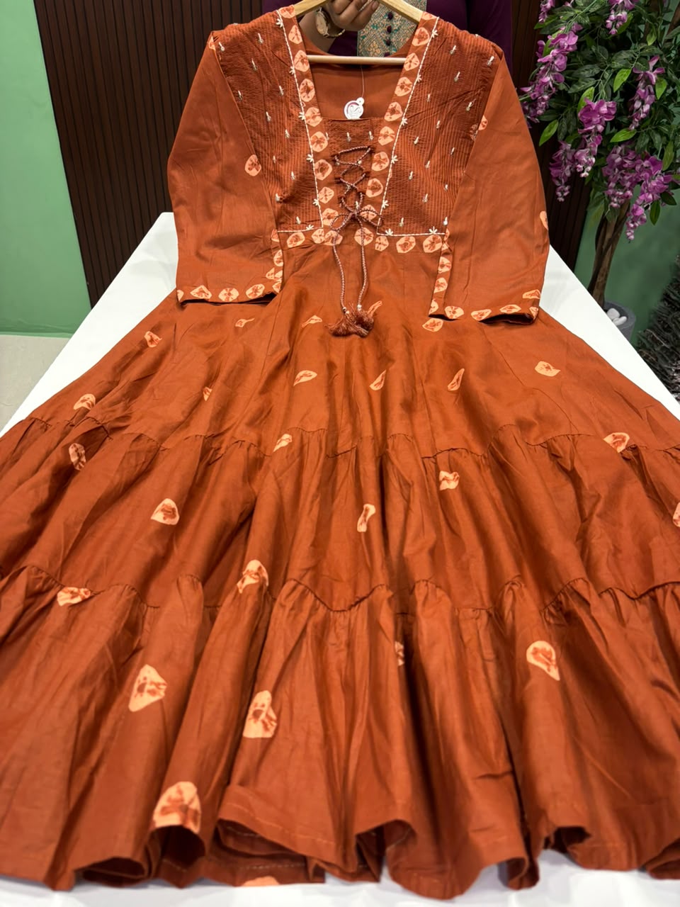 SS9242  Batik Printed Cotton Flared Maxi