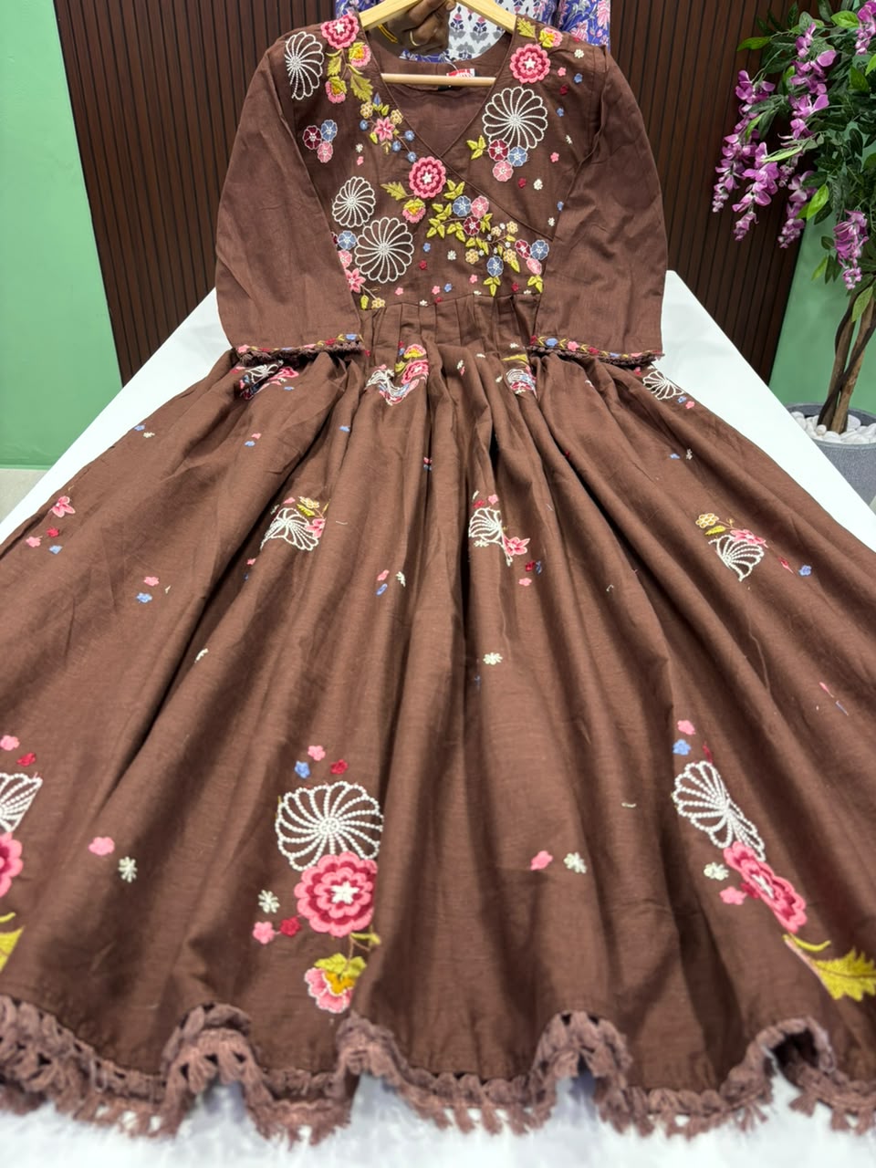 SS9332  Elegant Embroidered Cotton Maxi