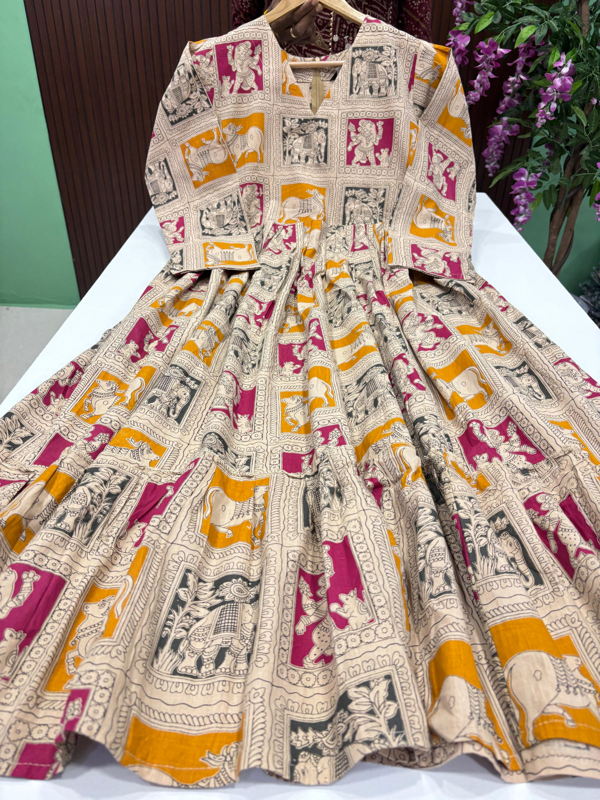 SS9385 Kalamkari Printed Cotton Maxi