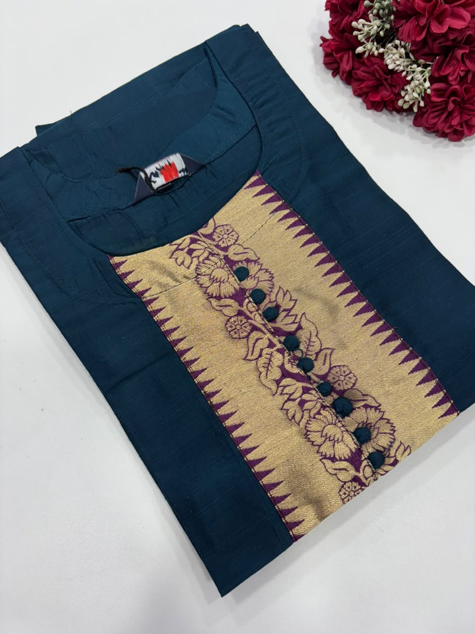 SS9380 Semi Raw Silk Kurti