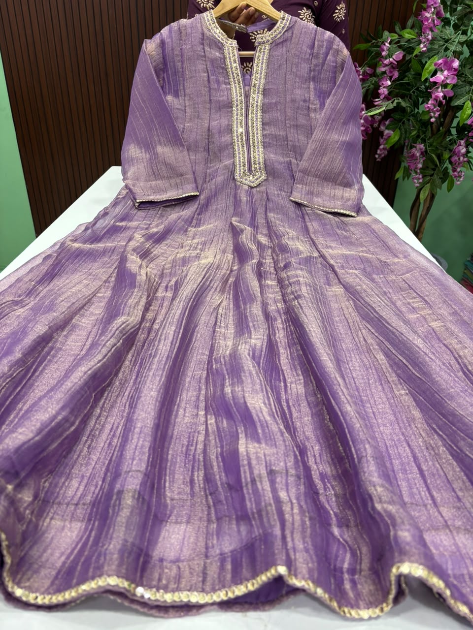 SS9409 Premium Crushed Tissue Anarkali