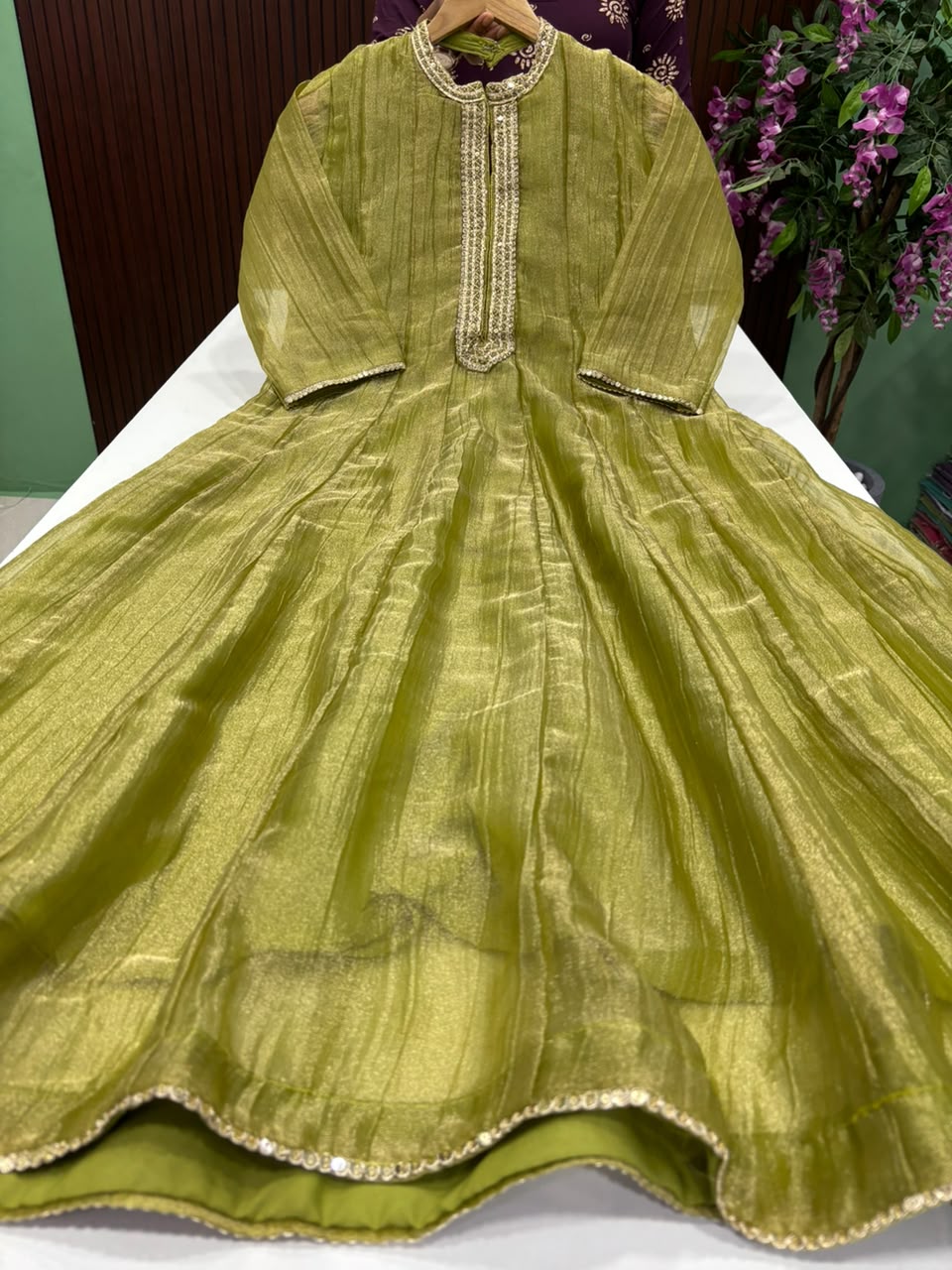 SS9408 Premium Crushed Tissue Anarkali