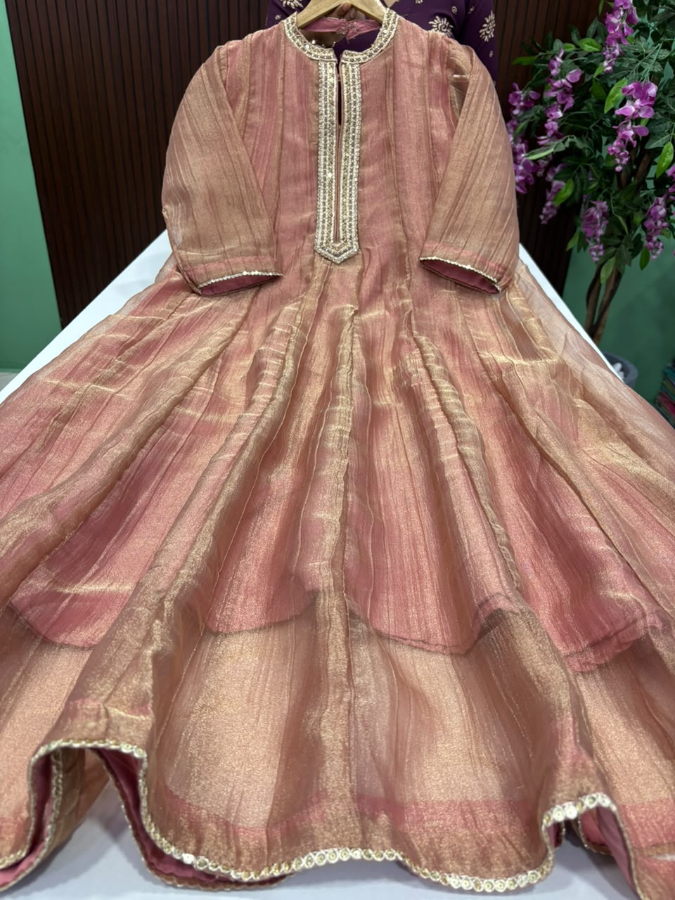 SS9407 Premium Crushed Tissue Anarkali