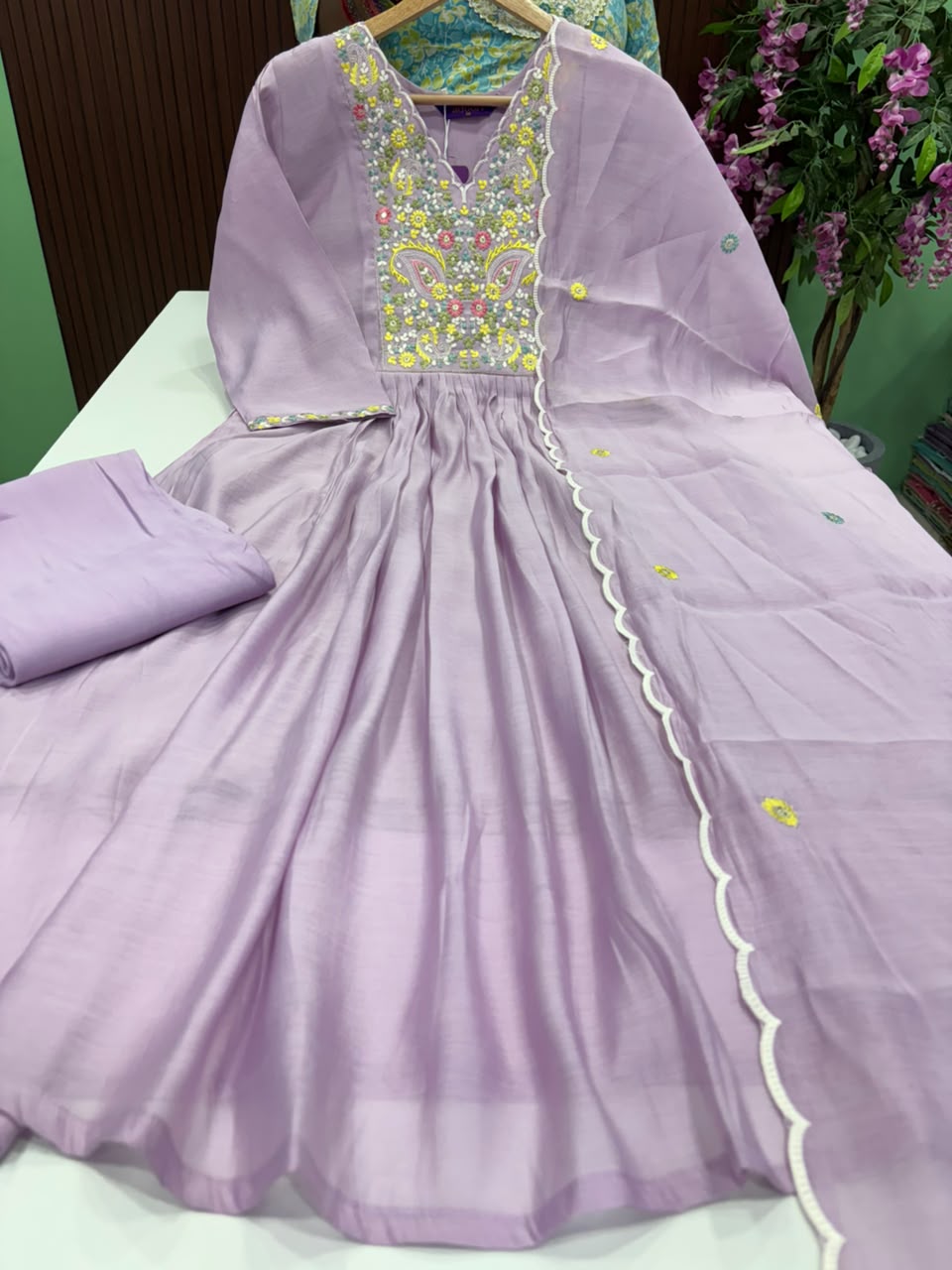 SS9429 Premium Mul Chanderi A line Anarkali Suit