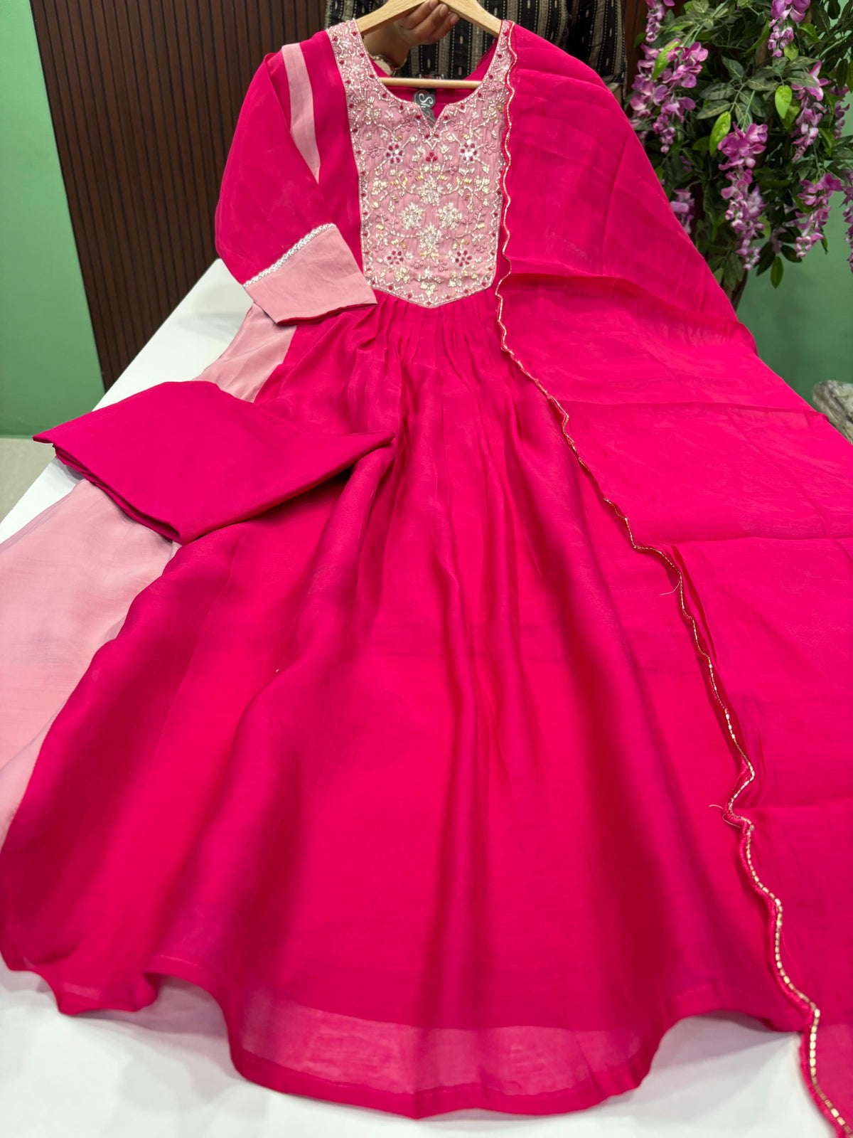 SS9449 Premium Mul Chanderi A line Anarkali Suit