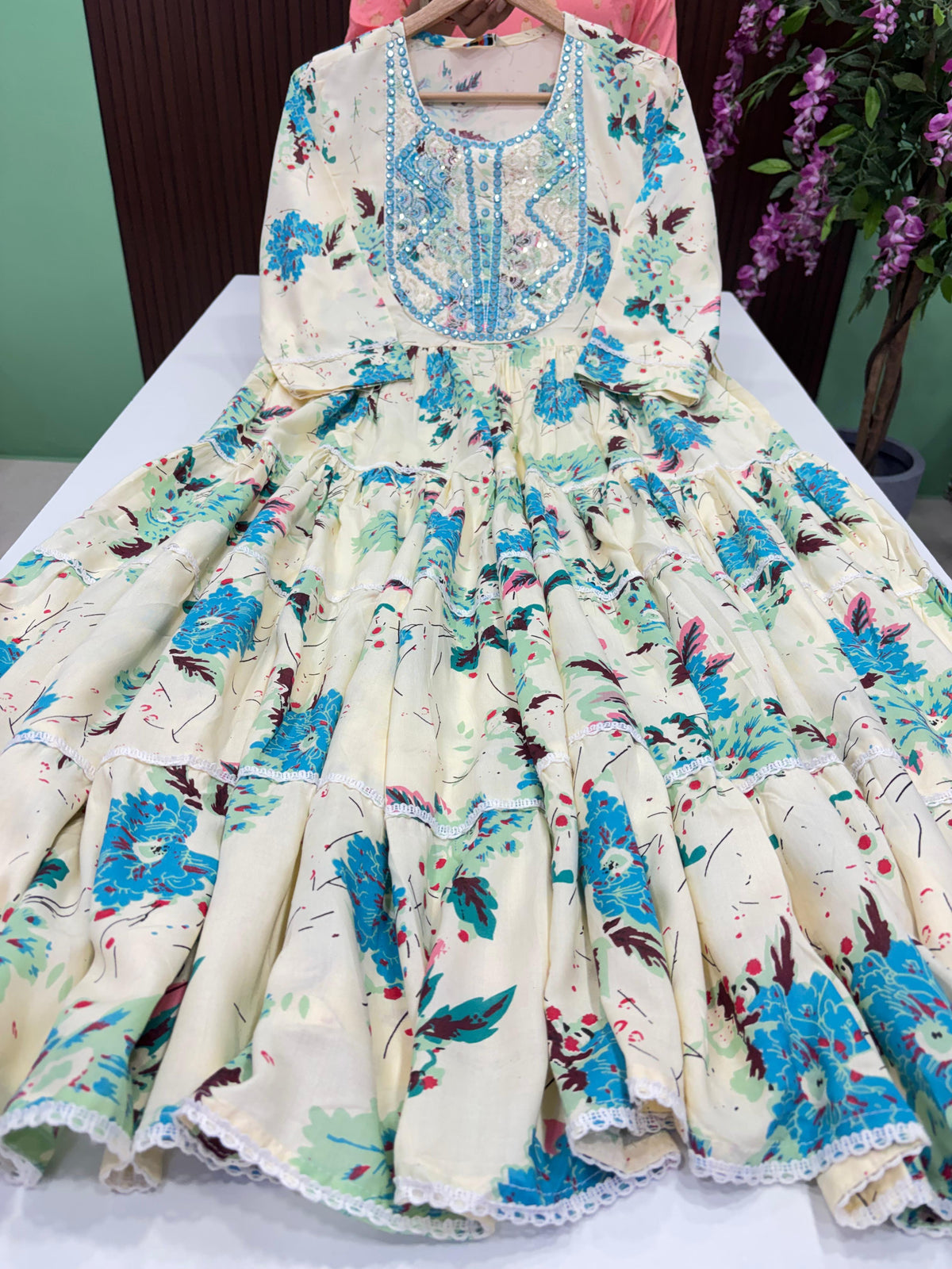 SS9471 Full Flared Tiered Anarkali