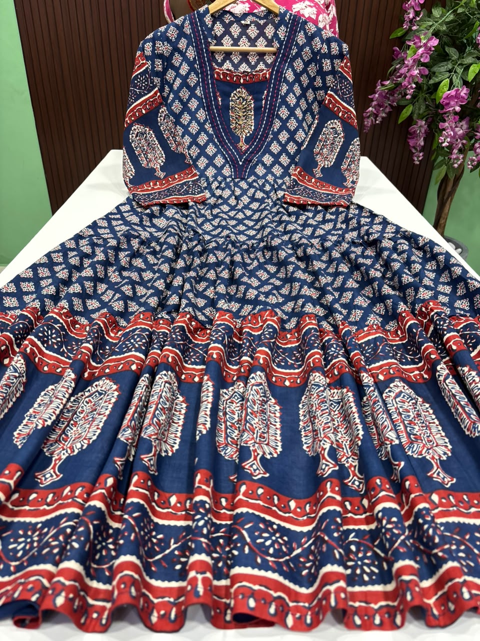 SS9475 Kalamkari Style Full Length Anarkali