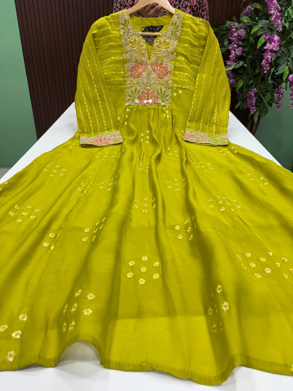 SS9488 Mul Chanderi A Line Anarkali