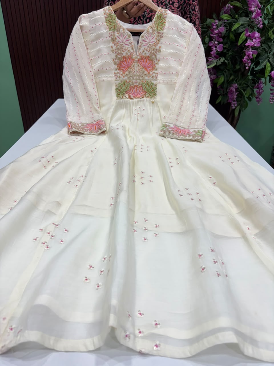 SS9490 Mul Chanderi A Line Anarkali