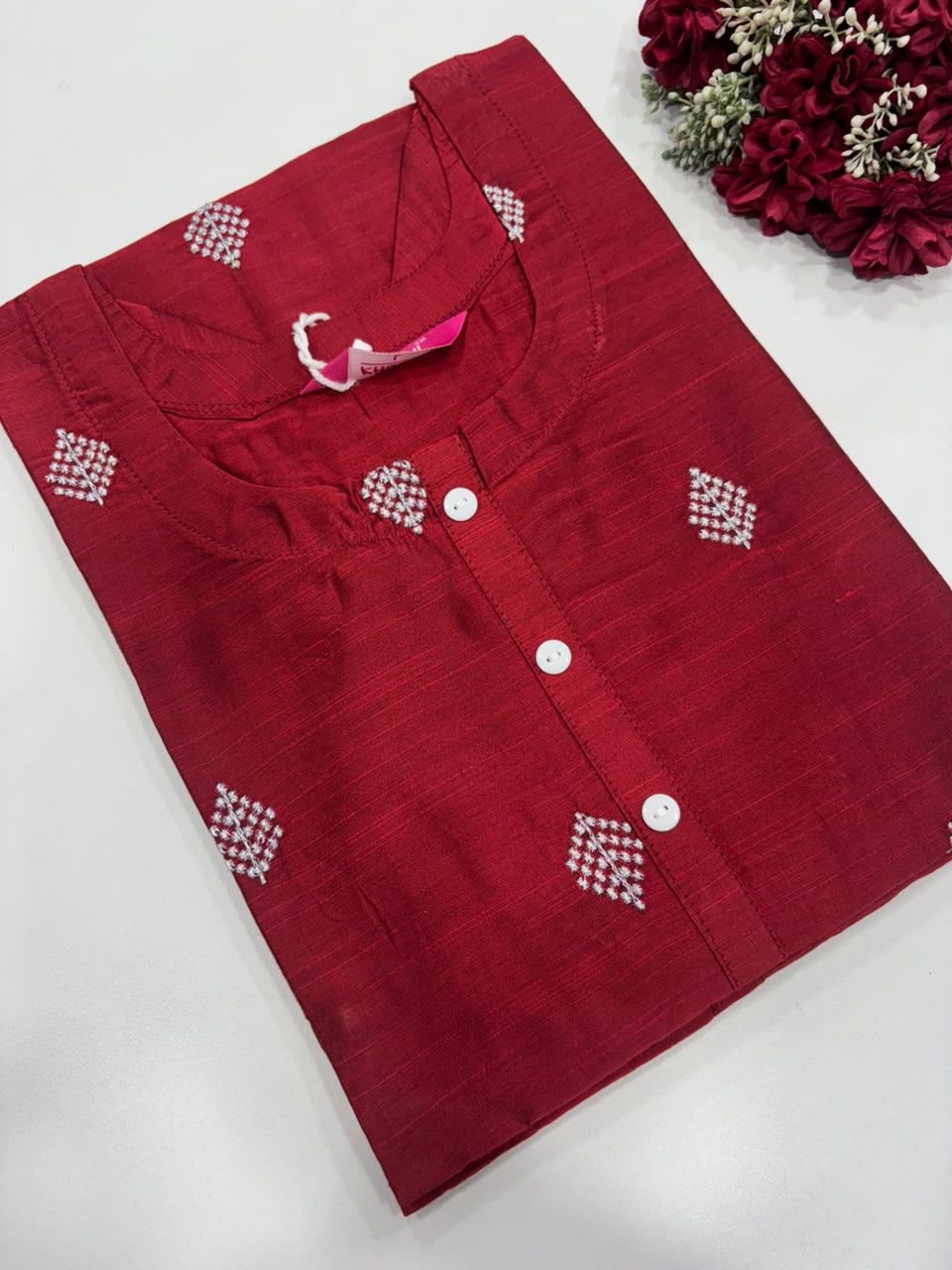 SS9533 Semi Raw Silk Kurti