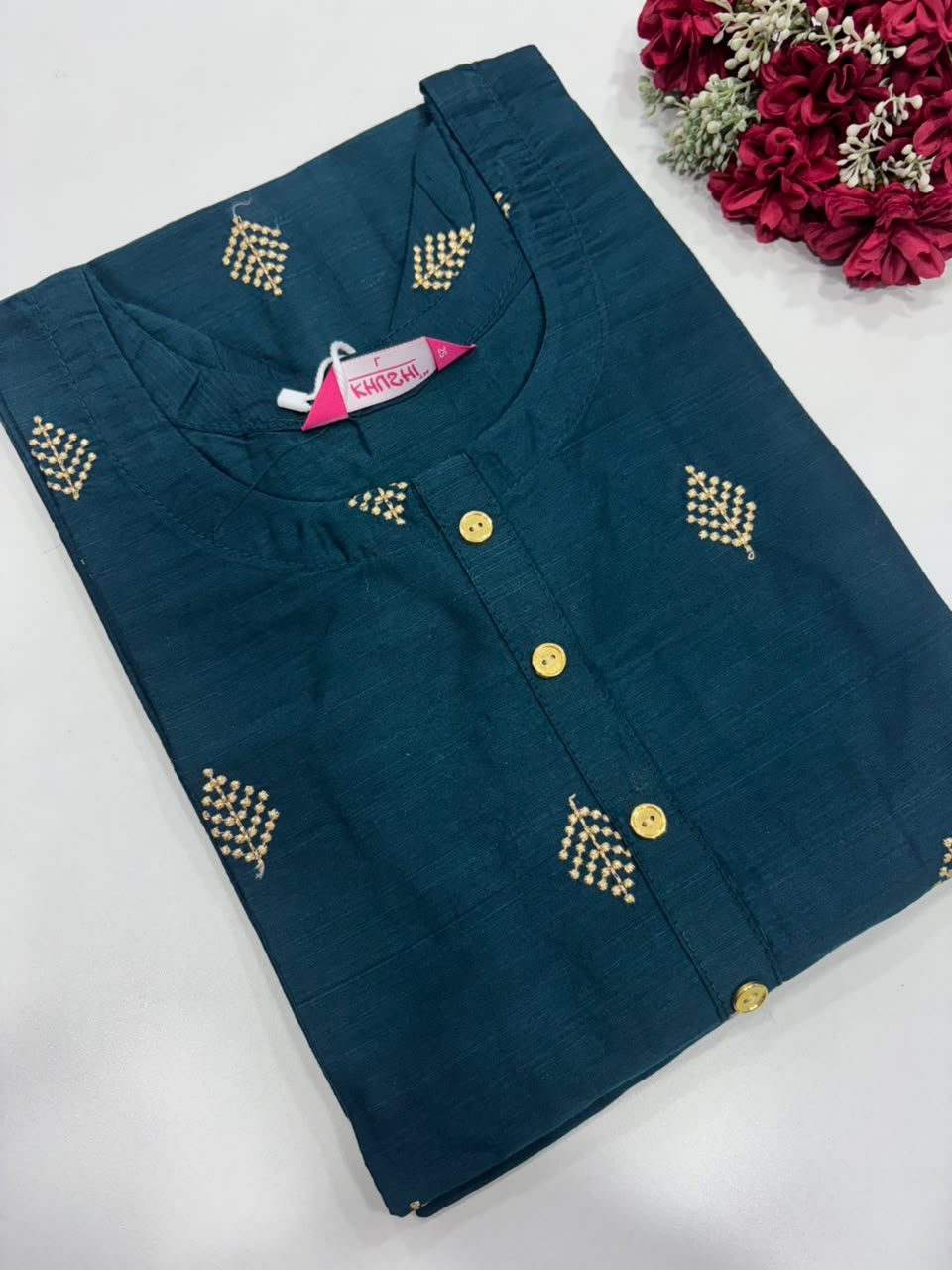 SS9532 Semi Raw Silk Kurti
