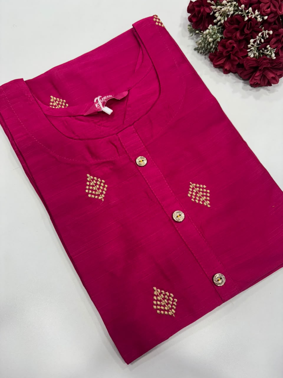 SS9534 Semi Raw Silk Kurti
