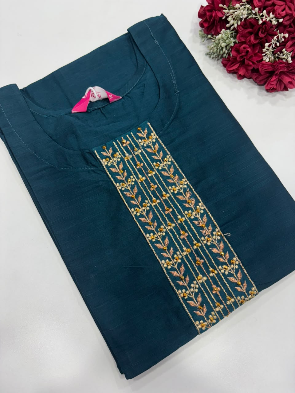 SS9530 Semi Raw Silk Kurti