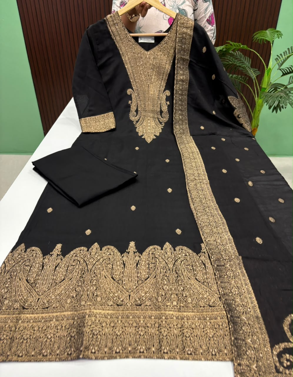 SS9553 Roman Silk Kurti With Pant & Dupatta Set