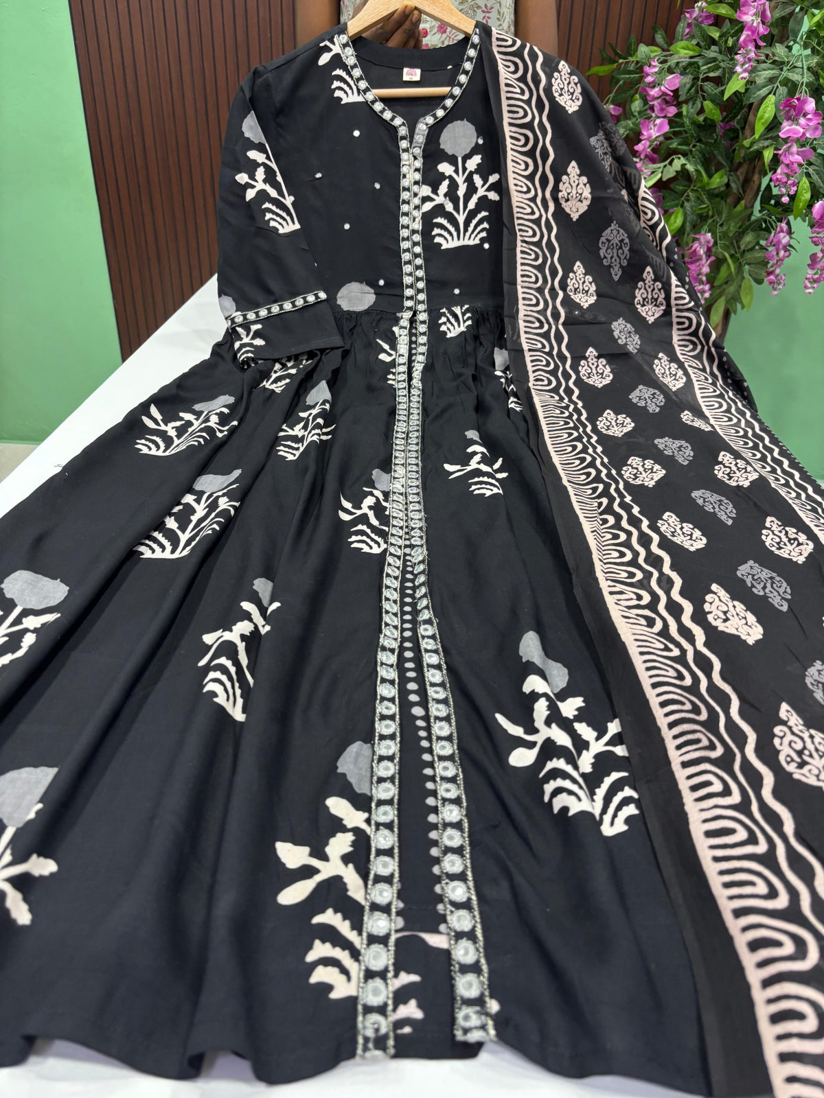 SS9582 Full Length Rayon Anarkali with Dupatta Set