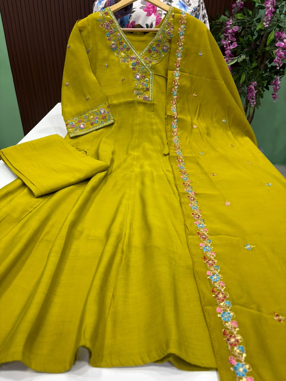 SS9633 Premium Mul Chanderi Angrakha Style Anarkali Suit