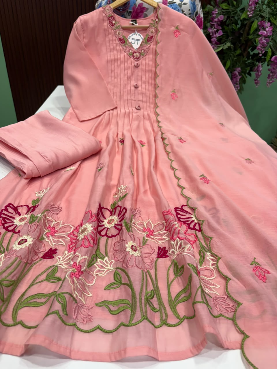 SS9636 Premium Mul Chanderi A line Anarkali