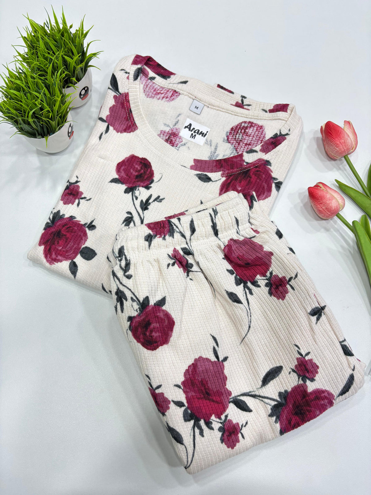 SS9664 Women’s knitted cotton Night Suit