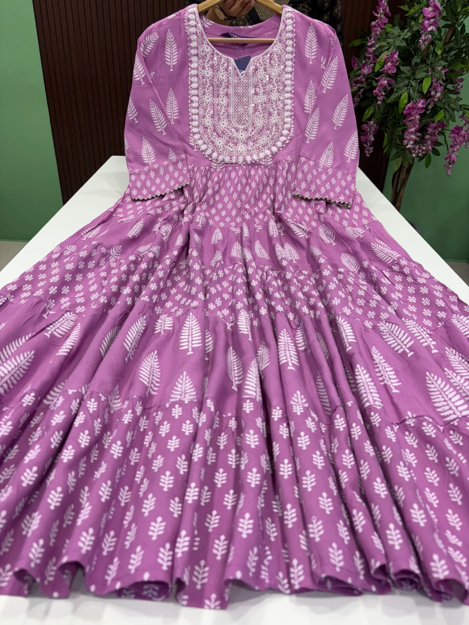 SS9727 Full Flared Tiered Anarkali