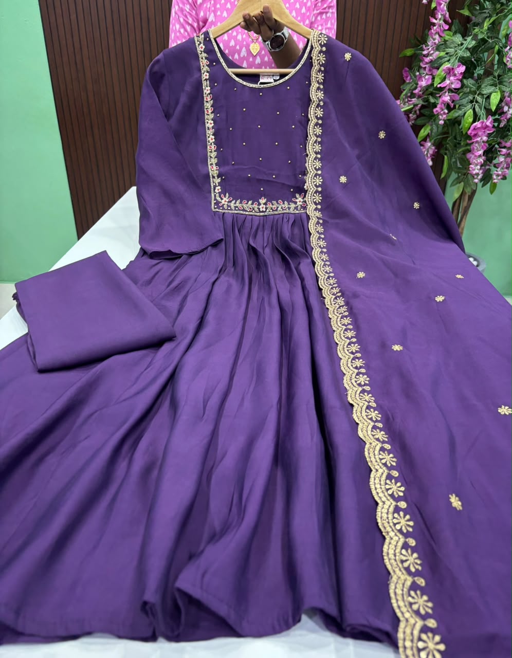 SS9772 Premium Mul Chanderi Anarkali Suit