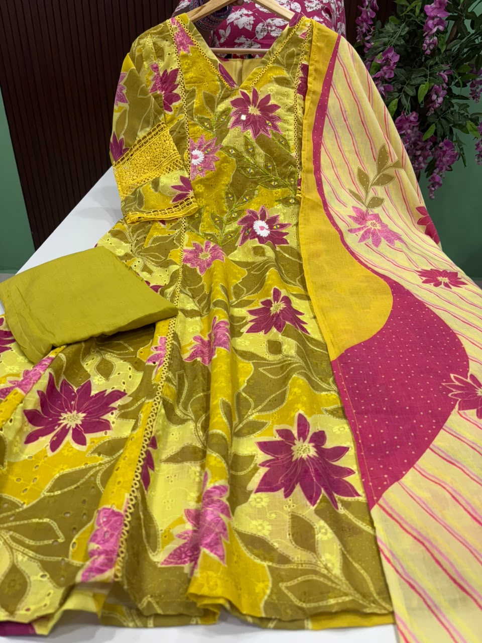 SS9842 Hakoba Cotton Anarkali Suit