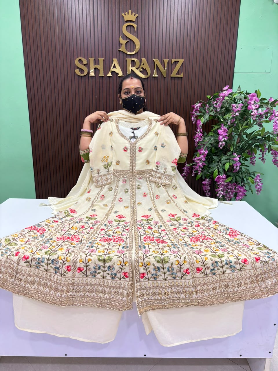SS9869 Premium Chinon Sharara Suit