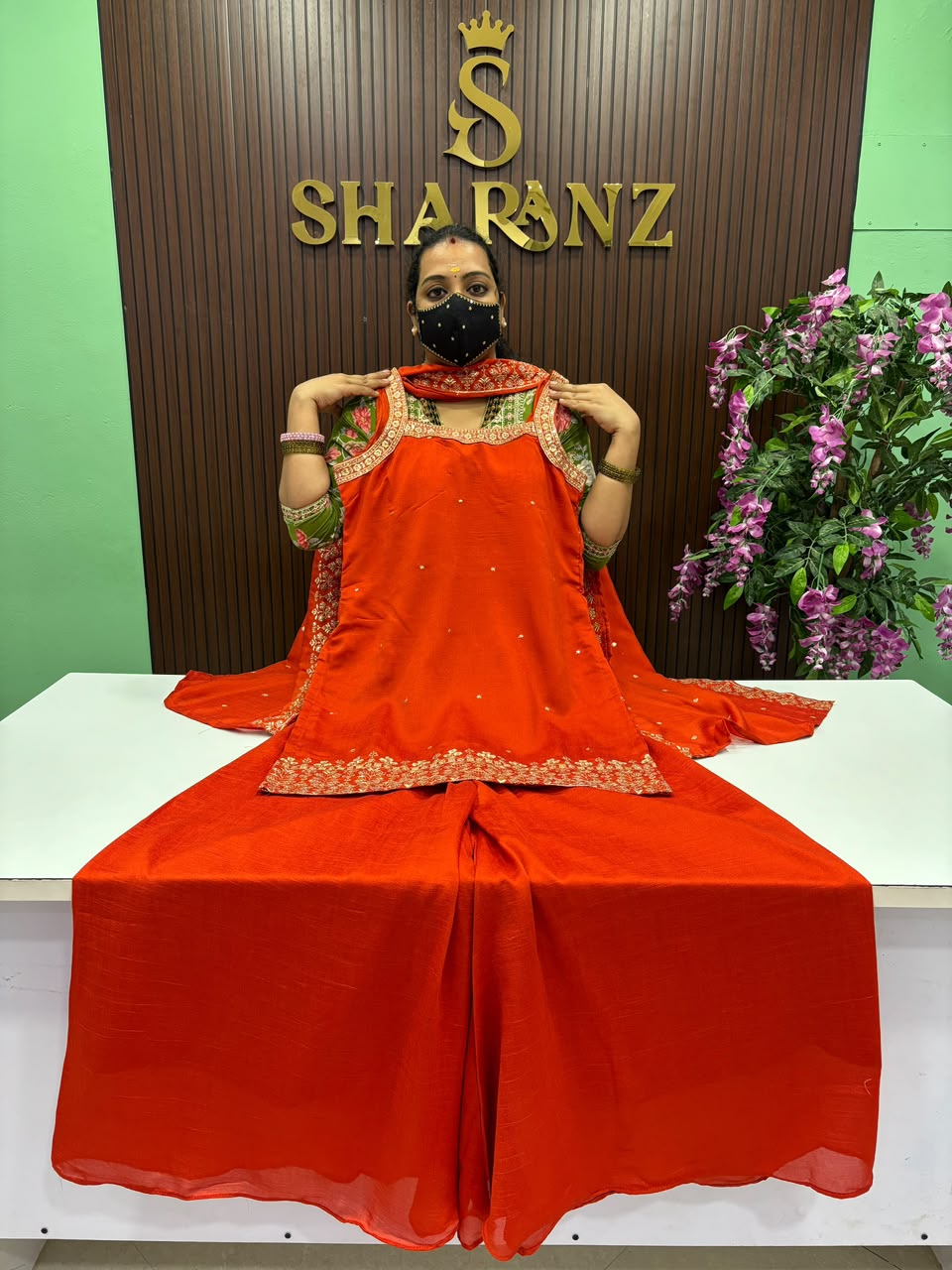 SS9876 Premium Vichitra Silk Sharara Suit