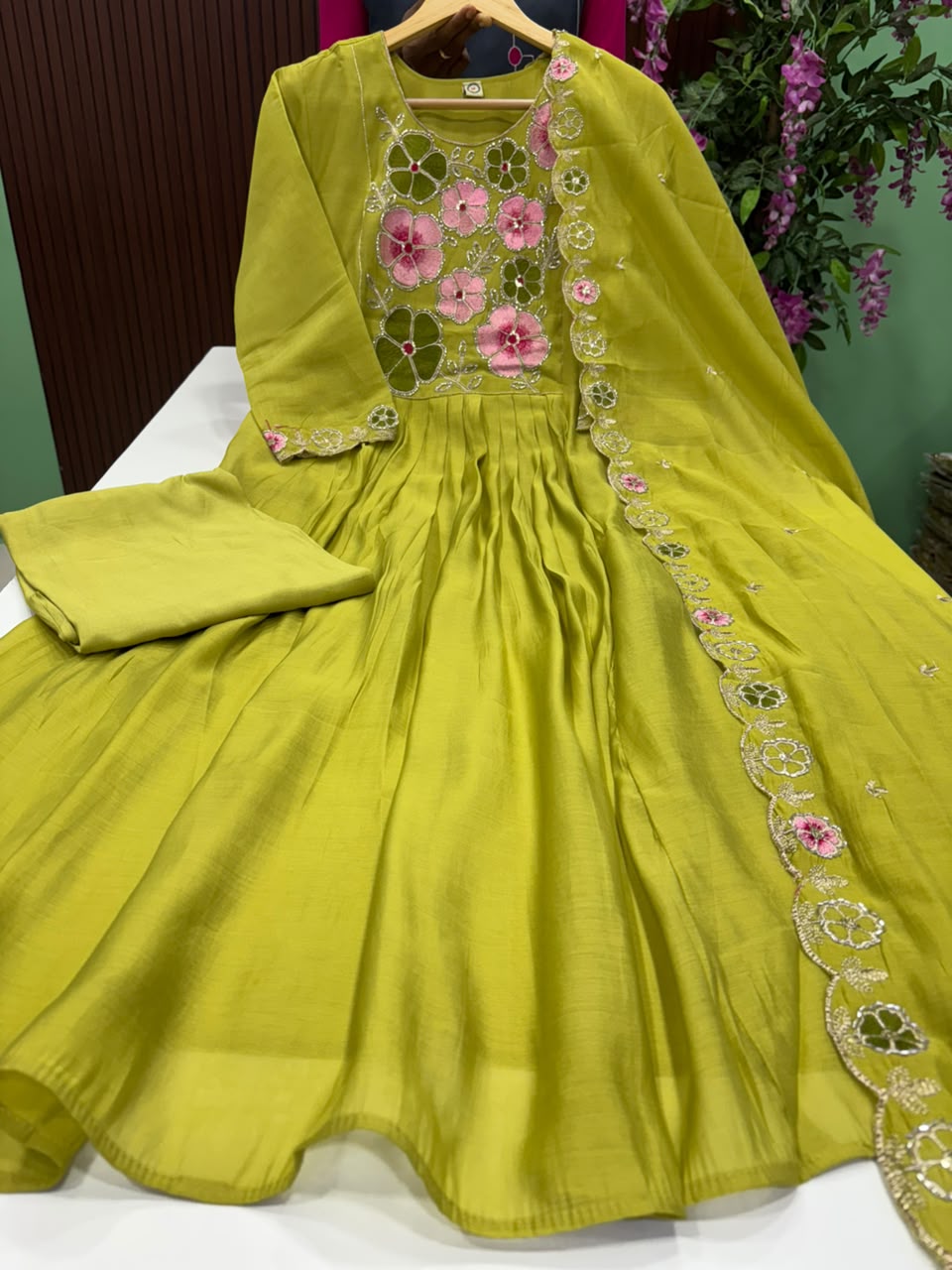 SS9894 Premium Mul Chanderi A line Anarkali Suit