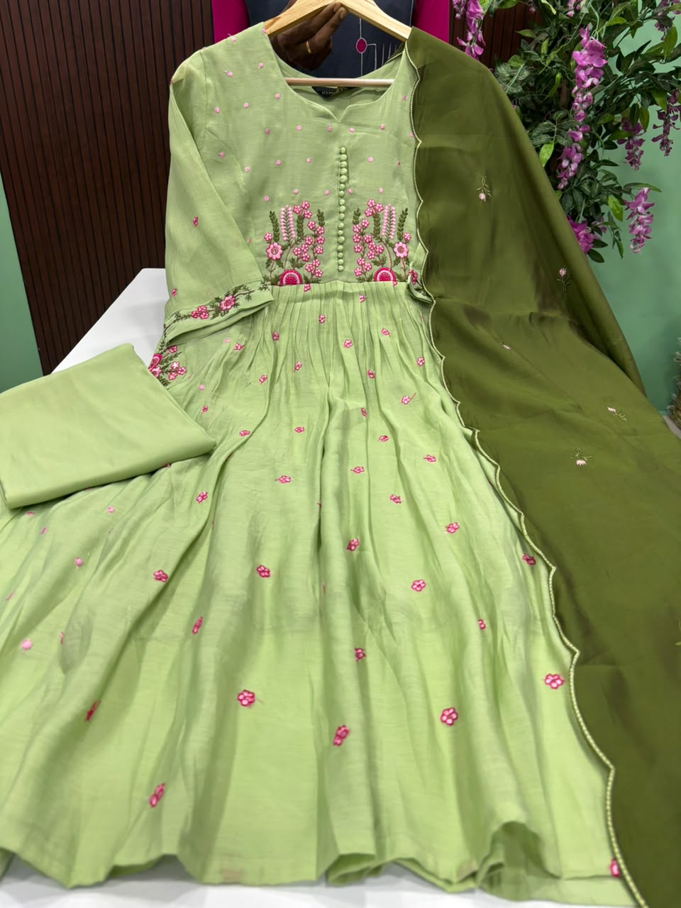 SS9895 Premium Mul Chanderi A line Anarkali Suit