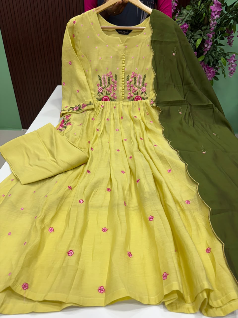 SS9897 Premium Mul Chanderi A line Anarkali Suit