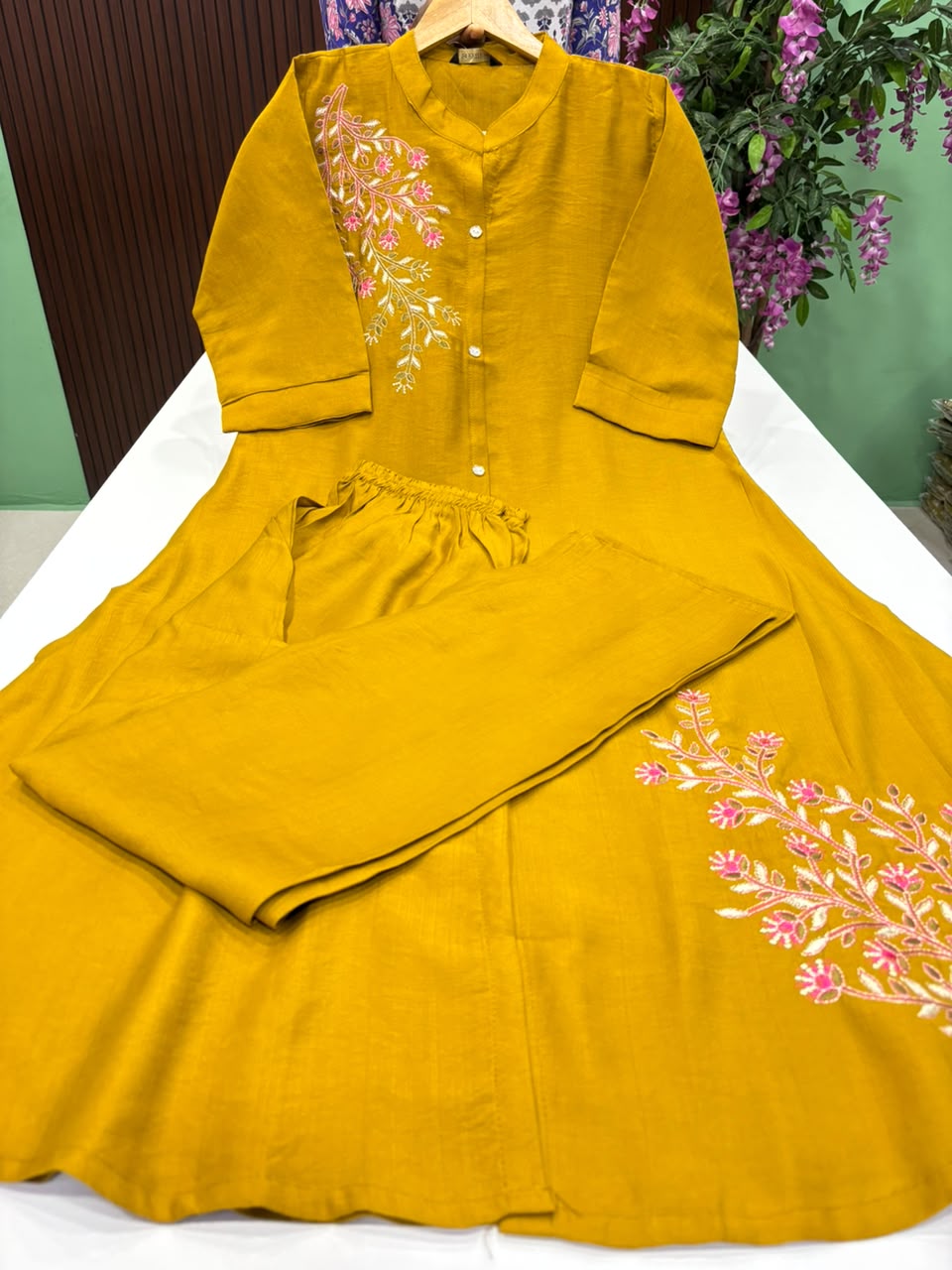 SS9935 Vatican Silk Co-ord Set - MUSTARD YELLOW