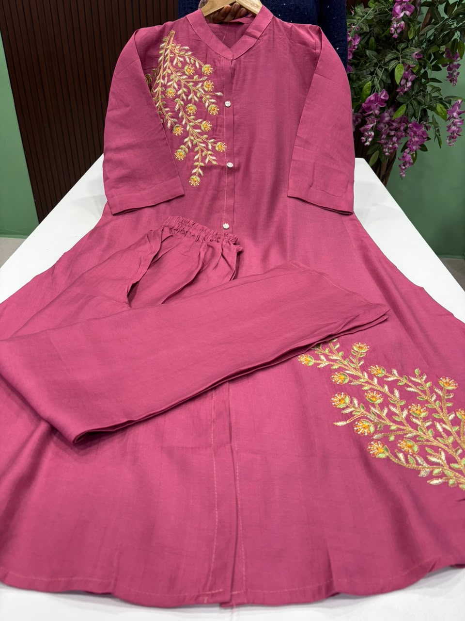 SS9929 Vatican Silk Co-ord Set - MAUVE PINK