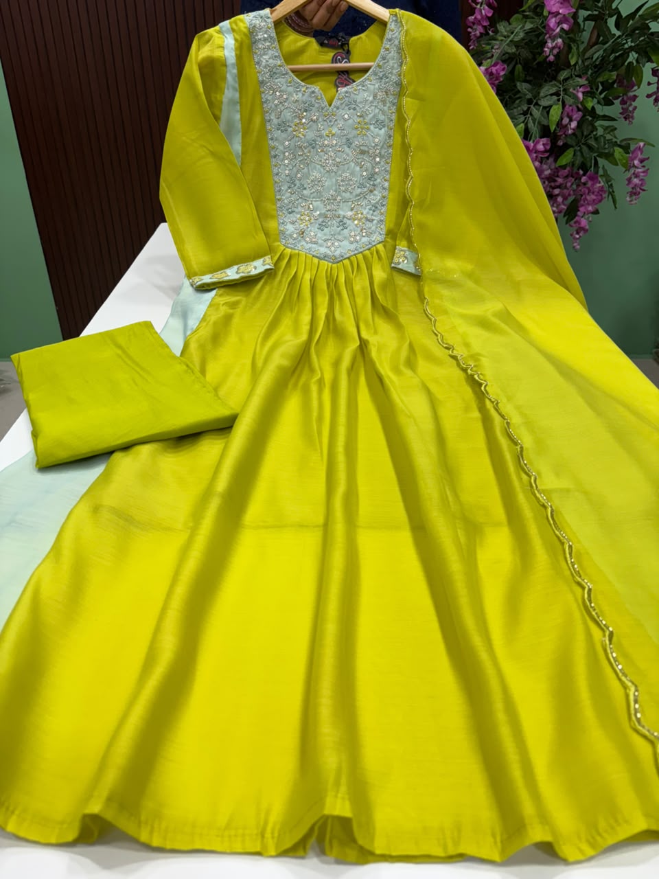 SS9948 Premium Mul Chanderi A line Anarkali Suit