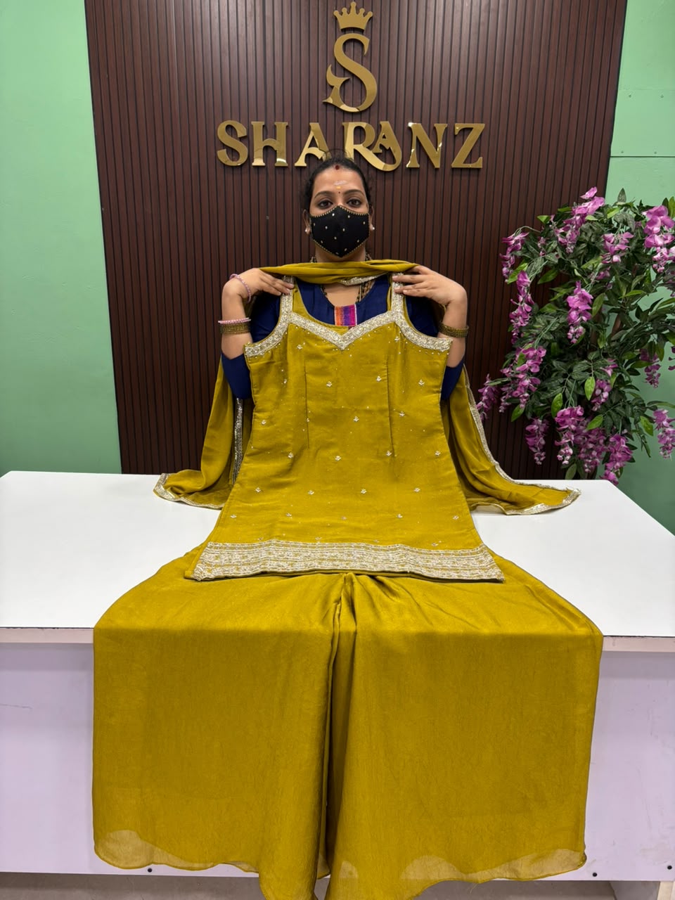 SS9979 Crunchy Silk Sharara Suit