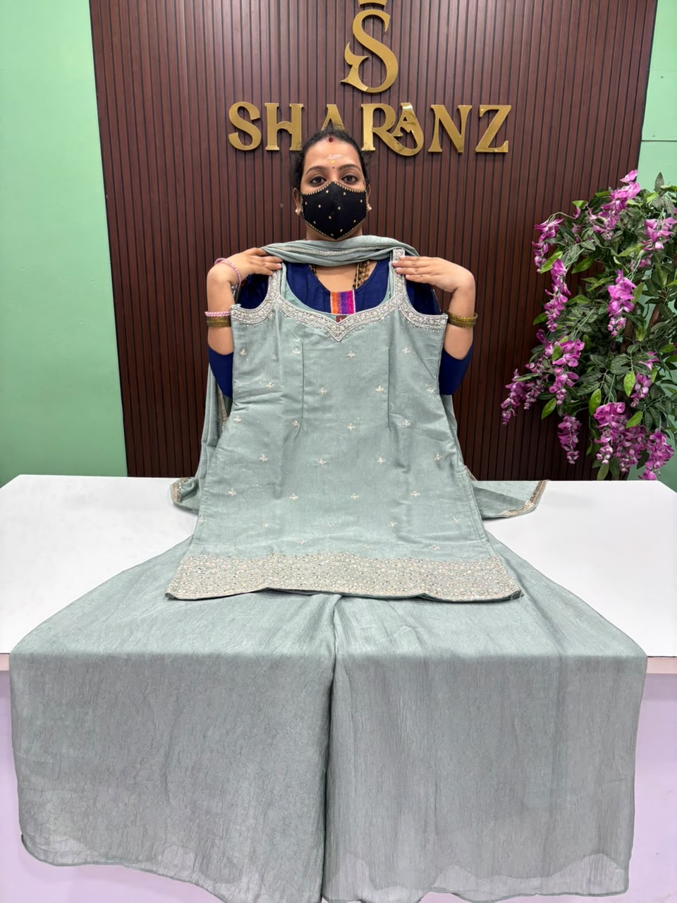 SS9978 Crunchy Silk Sharara Suit