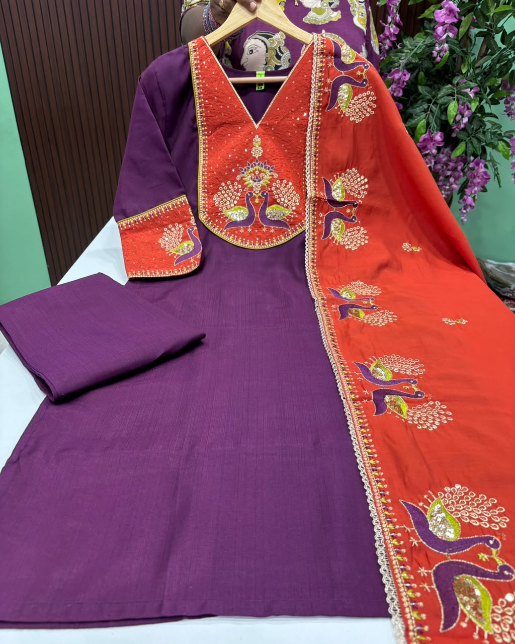 SS9993 Roman Glass Kurti With Pant & Dupatta Set – sharanz